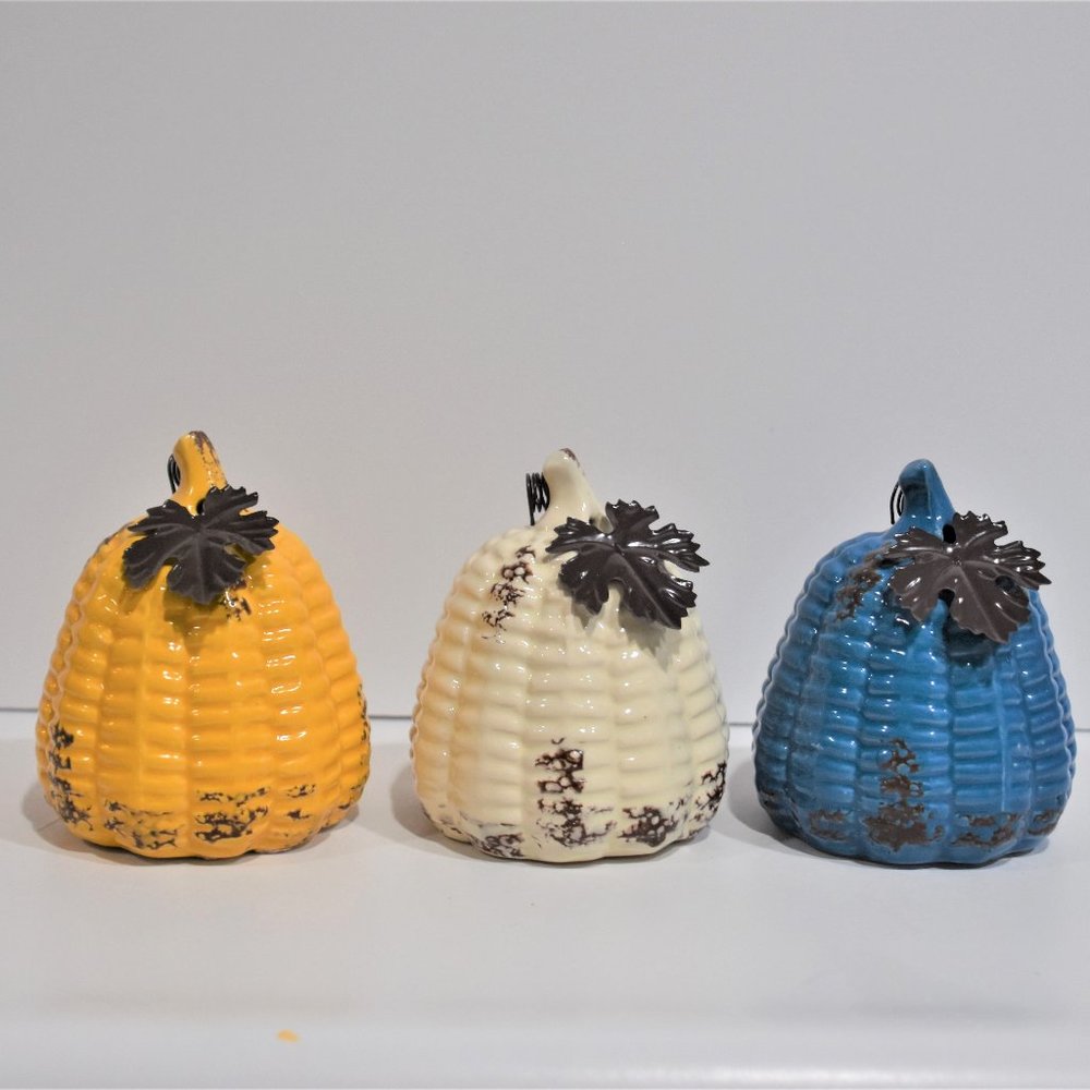 Basket Weave Designed Pumpkin set